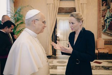 Le pape Léon XIV et Marion Maréchal le 10 décembre 2025.