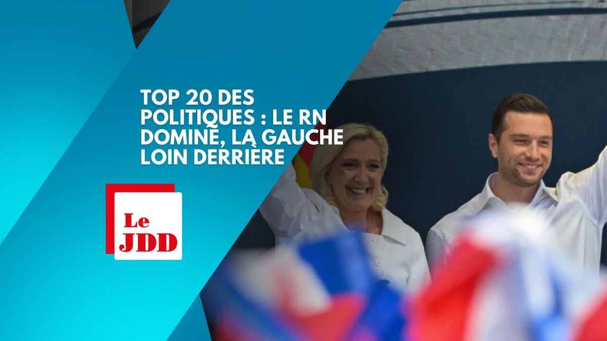 Top 20 des politiques : le RN domine, la gauche loin derrière